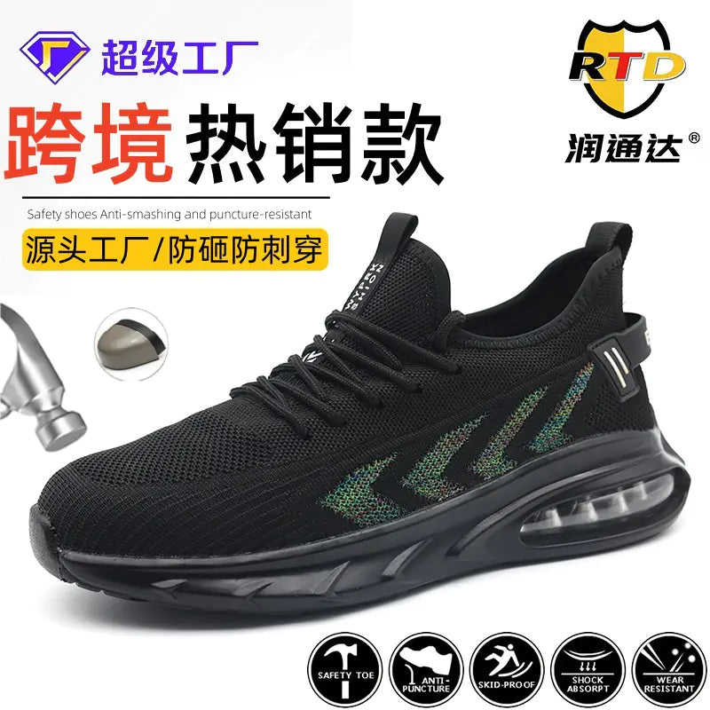 Men's Safety Shoes with Steel Toe, Lightweight & Slip-Resistant