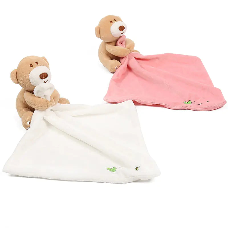 Soft Bear Comfort Blanket and Toy for Infants